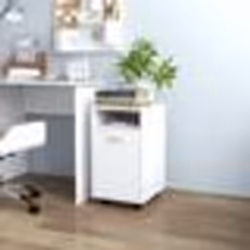 vidaXL Armoire latérale avec roues Blanc 33x38x60 cm Bois d’ingénierie - TU