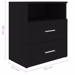 VidaXL 803274 Table de nuit et table de chevet Noir - Vue supplémentaire 8