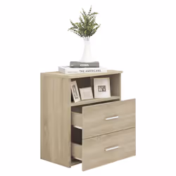 VidaXL 803278 Table de nuit et table de chevet Chêne - Vue supplémentaire 4