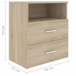 VidaXL 803278 Table de nuit et table de chevet Chêne - Vue supplémentaire 8