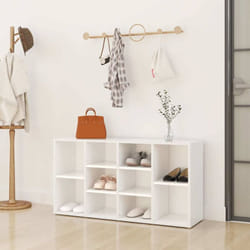 vidaXL Banc à chaussures Blanc 103x30x54,5 cm Bois d’ingénierie - TU