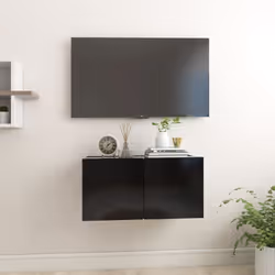 Ce meuble TV suspendu au design épuré et moderne est le point de mire de votre salon. Le meuble Hifi est fixé au mur, ce qui ...