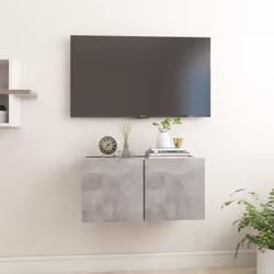 Ce meuble TV suspendu au design épuré et moderne est le point de mire de votre salon. Le meuble Hifi est fixé au mur, ce qui  ...