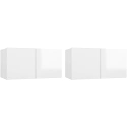 Vidaxl - Meubles tv suspendus 2 pcs Blanc brillant 60x30x30 cm