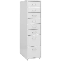 Classeur mobile Gris 28x41x109 cm Métal Vidaxl