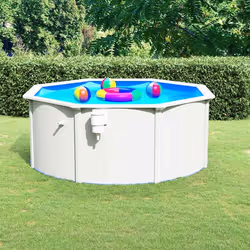 vidaXL Piscine avec parois en acier 300x120 cm Blanc - TU