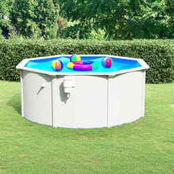 vidaXL Piscine avec parois en acier 300x120 cm Blanc - TU