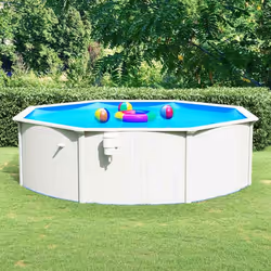 vidaXL Piscine ronde avec parois en acier 460x120 cm Blanc - TU