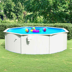 vidaXL Piscine ronde avec parois en acier 460x120 cm Blanc - TU