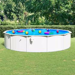 vidaXL Piscine ronde avec parois en acier 550x120 cm Blanc - TU
