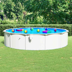vidaXL Piscine ronde avec parois en acier 550x120 cm Blanc - TU