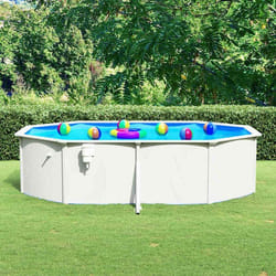 vidaXL Piscine ovale avec parois en acier 490x360x120 cm Blanc - TU