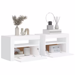 VidaXL 3080734 Table de nuit et table de chevet Blanc - Vue supplémentaire 5