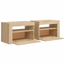 VidaXL 3080737 Table de nuit et table de chevet Chêne - Vue supplémentaire 5