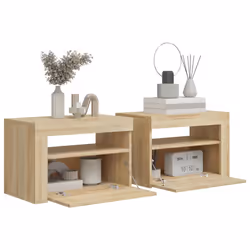 VidaXL 3080737 Table de nuit et table de chevet Chêne - Vue supplémentaire 7