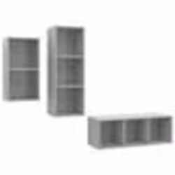 vidaXL Ensemble de meuble TV 3 pcs Gris béton Bois d'ingénierie - TU