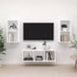 vidaXL Ensemble de meuble TV 3 pcs Blanc Bois d'ingénierie - TU