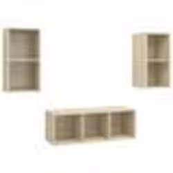 vidaXL Ensemble de meubles TV 3 pcs Chêne sonoma Bois d'ingénierie - TU