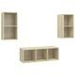 vidaXL Ensemble de meubles TV 3 pcs Chêne sonoma Bois d'ingénierie - TU