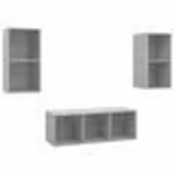 vidaXL Ensemble de meuble TV 3 pcs Gris béton Bois d'ingénierie - TU