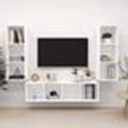 vidaXL Ensemble de meuble TV 3 pcs Blanc Bois d'ingénierie - TU