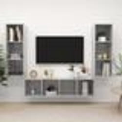 vidaXL Ensemble de meuble TV 3 pcs Gris béton Bois d'ingénierie - TU