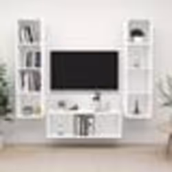 vidaXL Ensemble de meuble TV 3 pcs Blanc Bois d'ingénierie - TU