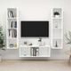 vidaXL Ensemble de meuble TV 3 pcs Blanc Bois d'ingénierie - TU