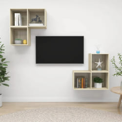 vidaXL Ensemble de meubles TV 4 pcs Chêne sonoma Bois d'ingénierie - TU