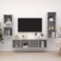vidaXL Ensemble de meuble TV 4 pcs Gris béton Bois d'ingénierie - TU