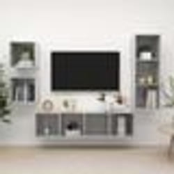 vidaXL Ensemble de meuble TV 4 pcs Gris béton Bois d'ingénierie - TU