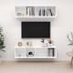 vidaXL Meubles TV muraux 2 pcs Blanc Bois d'ingénierie - TU