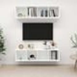 vidaXL Meubles TV muraux 2 pcs Blanc Bois d'ingénierie - TU