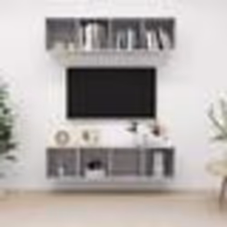 vidaXL Meubles TV muraux 2 pcs Gris béton Bois d'ingénierie - TU