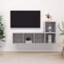 vidaXL Ensemble de meuble TV 2 pcs Gris béton Bois d'ingénierie - TU
