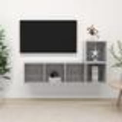 vidaXL Ensemble de meuble TV 2 pcs Gris béton Bois d'ingénierie - TU