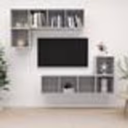 vidaXL Ensemble de meuble TV 4 pcs Gris béton Bois d'ingénierie - TU