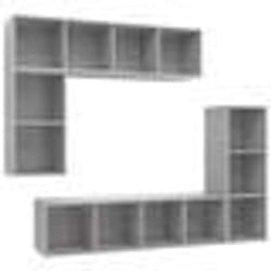 vidaXL Ensemble de meubles TV 4 pcs Gris béton Bois d'ingénierie - TU