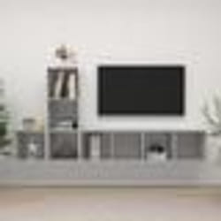 vidaXL Ensemble de meuble TV 3 pcs Gris béton Bois d'ingénierie - TU