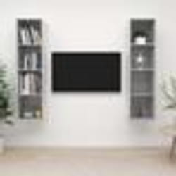 vidaXL Meubles TV muraux 2 pcs Gris béton Bois d'ingénierie - TU