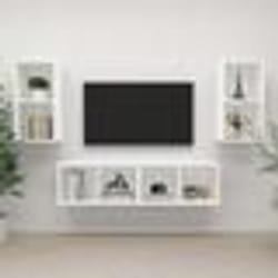 vidaXL Meubles TV muraux 4 pcs Blanc Bois d'ingénierie - TU