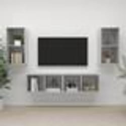 vidaXL Meubles TV muraux 4 pcs Gris béton Bois d'ingénierie - TU