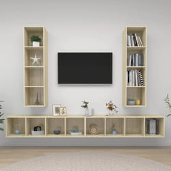 vidaXL Meubles TV muraux 4 pcs Chêne sonoma Bois d'ingénierie - TU