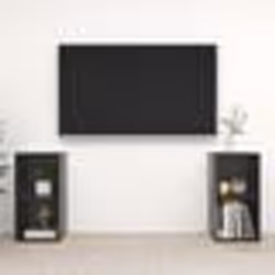 vidaXL Meubles TV 2 pcs Gris brillant 72x35x36,5 cm Bois d'ingénierie