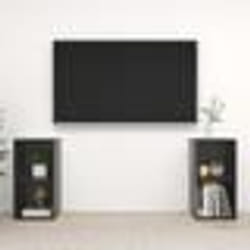 vidaXL Meubles TV 2 pcs Gris brillant 72x35x36,5 cm Bois d'ingénierie