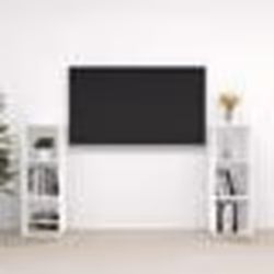 vidaXL Meubles TV 2 pcs Blanc 107x35x37 cm Bois d'ingénierie - TU