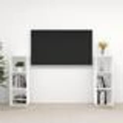 vidaXL Meubles TV 2 pcs Blanc 107x35x37 cm Bois d'ingénierie - TU
