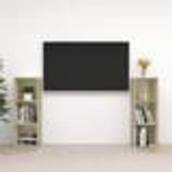 vidaXL Meubles TV 2 pcs Chêne sonoma 107x35x37 cm Bois d'ingénierie - TU