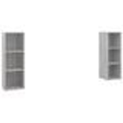 vidaXL Meubles TV 2 pcs Gris béton 107x35x37 cm Bois d'ingénierie - TU