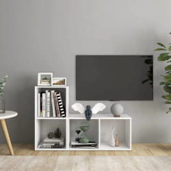 vidaXL Meubles TV 2 pcs Blanc 72x35x36,5 cm Bois d'ingénierie - TU